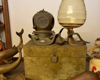 Vintage maritime brass figures 