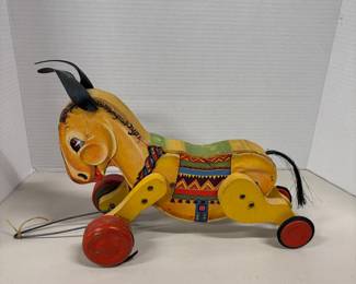 Wooden Puyll Toy Donkey