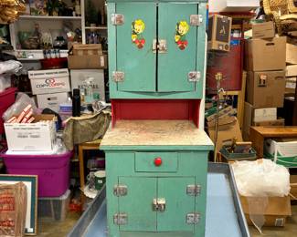 Vintage Toy Kitchen Cabinet