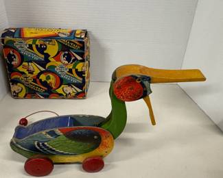 Wooden Pull Toy Gabby Goose w/Original Box