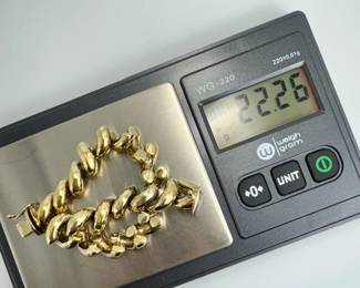 sterling silver macaroni link bracelet 