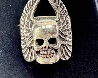 1984 Sterling silver GNS winged skull ring
