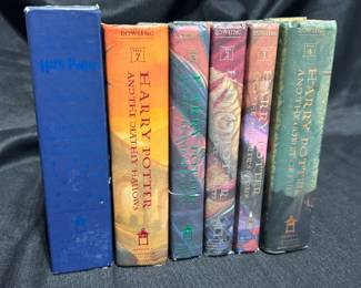 six piece Harry Potter first issue novel collection