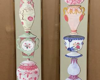 Tall Asian Vase Paintings