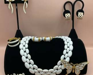 White Enamel Vintage Jewelry