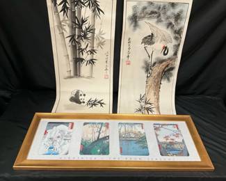 Asian Print Scroll Painting