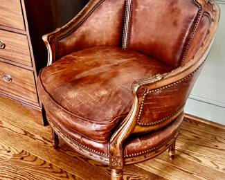 Pair of exquisite French leather Louis Philippe armchairs…SO COMFORTABLE 