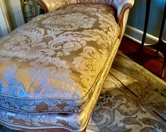 1930s French chaise in dusty pink Scalamandre silk!