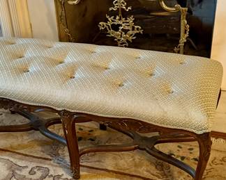 Antique French bench in walnut 