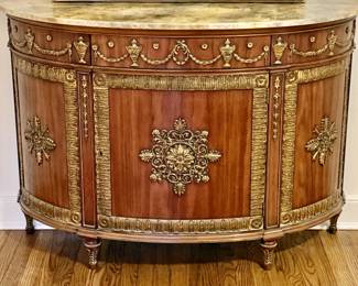 GORGEOUS JOHN WIDDICOMB HALF MOON CHEST WITH MARBLE TOP