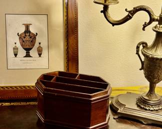 1920s walnut divided letter box