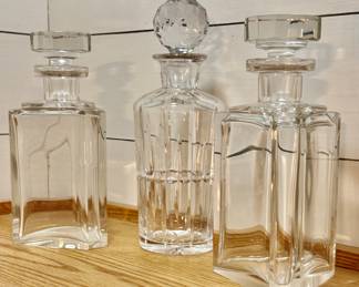 Fine crystal decanters from the 1940s