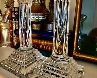 Fine old Baccarat candlesticks