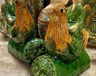 Late 1800s Chinese roof tiles in terra cotta