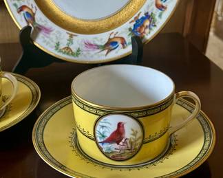 Set of 2 RARE & Expensive Bernardaud Jardin du Roi teacup and saucer in porcelain
