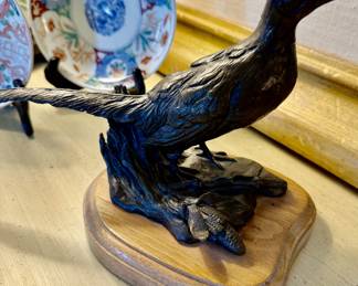 Antique mounted bronze pheasant 