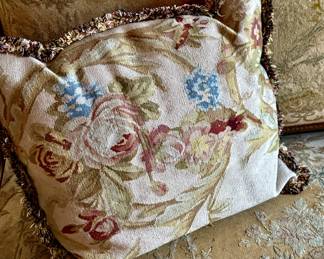 Antique AUBUSSON pillow