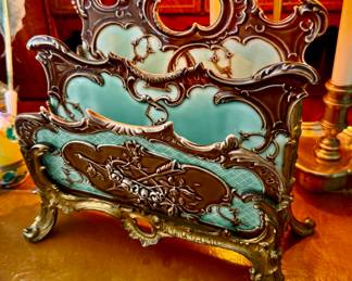 Incredible find…late 19th C porcelain and gilt bronze letter sleeve.