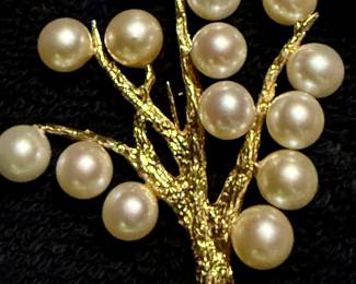 Huge 14k and pearl “wishing tree” brooch circa 1920