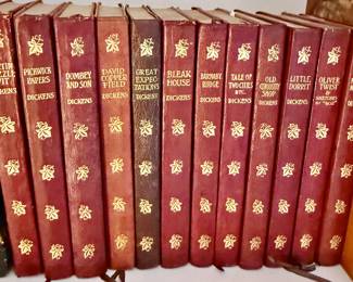 Complete leather bound Dickens