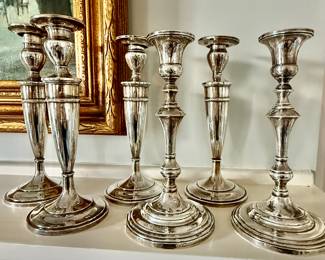 Antique sterling candlesticks 
