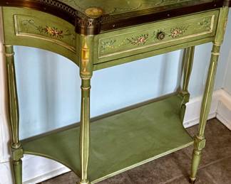 Bronze rimmed painted console