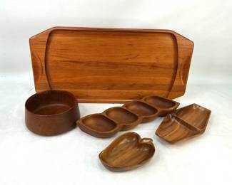 Teak & Monkey Pod Wood Bowls & Tray