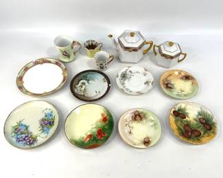 C.S. Prussia/F.H. Kramer / Porcelain Teapot, Sugar Bowl, Limoges & Charlotte Bavaria Decorative Plates, and more.
