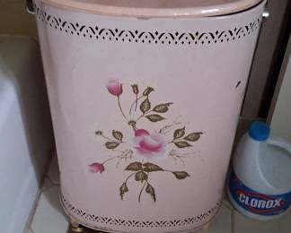 vintage metal laundry hamper
