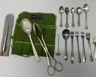EHE318 - Interesting Lot of Vintage Serving Utensils, Souvenir Spoons & More