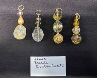 EHE122 - Myrna Lee Chang Glazed Lucite Amulet Lucite 