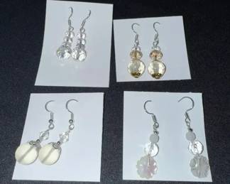 EHE201 Myrna Lee Chang Set of Four Crystal Earrings