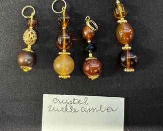 EHE101 - Myrna Lee Chang Crystal Lucite Amulet Pendant 