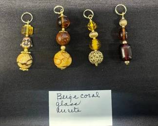 EHE116 - Myrna Lee Chang Beige Coral Glazed Pendant 