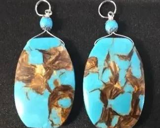 EHE108 - Myrna Lee Chang Bronzite Turquoise Pendants (2)