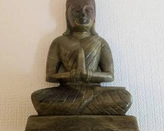 EHE071- Green Soapstone Buddha Sculpture 