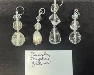 EHE121 - Myrna Lee Chang Crystal Glaze Lucite Pendants 