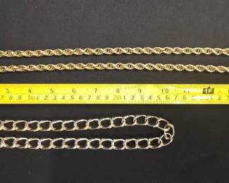 EHE149 - Myrna Lee Chang Pair Of Chunky Gold Toned Chains 