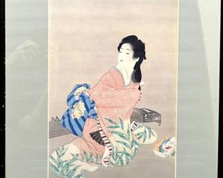 EHE426- Daughter Miyuki by Uemura Shōen Woodblock Print