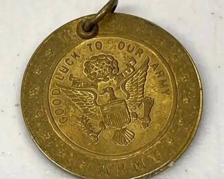 EHE313 - Vintage WWII U.S. Army Military ID Sliding Identification Coin/Pendant