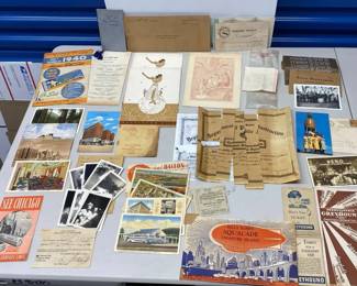 EHE344 - Rare Vintage 1940s Ephemera - Photos & Postcards, Passenger Lists, Menus, Tickets & More!