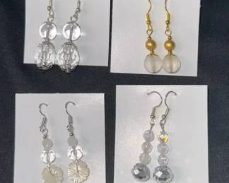 EHE203 Myrna Lee Chang Set of Four Crystal Earrings