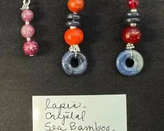 EHE113 - Myrna Lee Chang Lapice Crystal Sea Bamboo Coral Pendants 