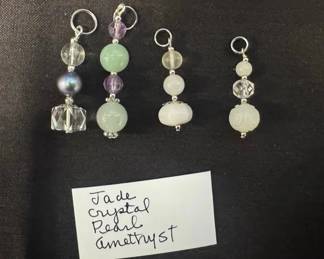 EHE125 - Myrna Lee Chang Jade Xrystal Pearl Amethyst Pendant 