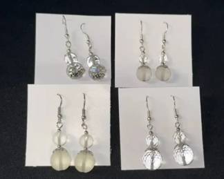 EHE208 Myrna Lee Chang Set of Four Crystal Earrings