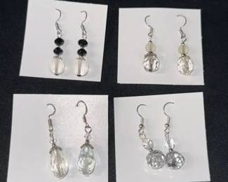 EHE204 Myrna Lee Chang Set of Four Crystal Earrings