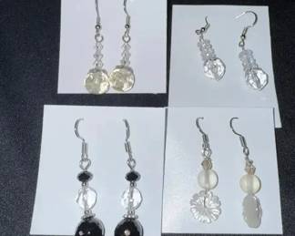 EHE199 Myrna Lee Chang Set of Four Crystal Earrings