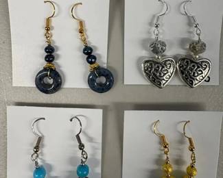 EHE251 Myrna Lee Chang Jade, Agate, Heart, Agate Earrings