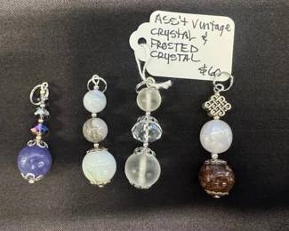 EHE115 - Myrna Lee Chang Assorted Vintage Crystal & Froted Crystal Pendants
