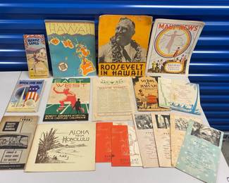 EHE425 - Vintage 1930s+ Travel Ephemera - Ship Menus, Hawaii Tourism, Olympic Games & More!